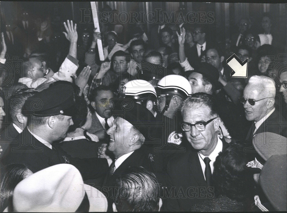 1961 Press Photo President Manuel Prado Peru Drake Hotel Arrival Chicago - Historic Images