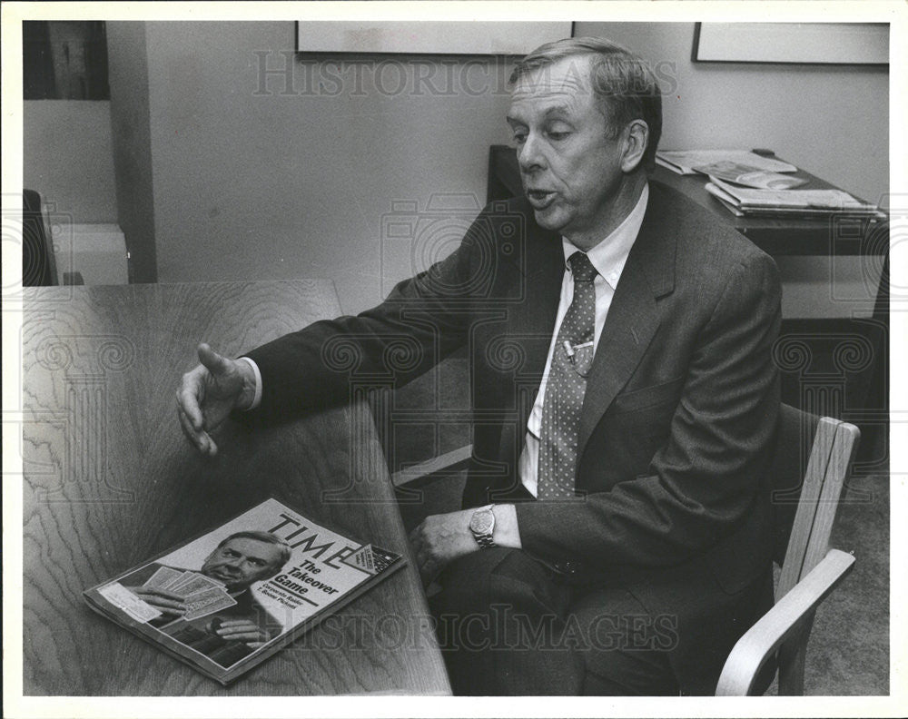 1985 Press Photo Boone Pickens  Philips Petroleum Investor - Historic Images