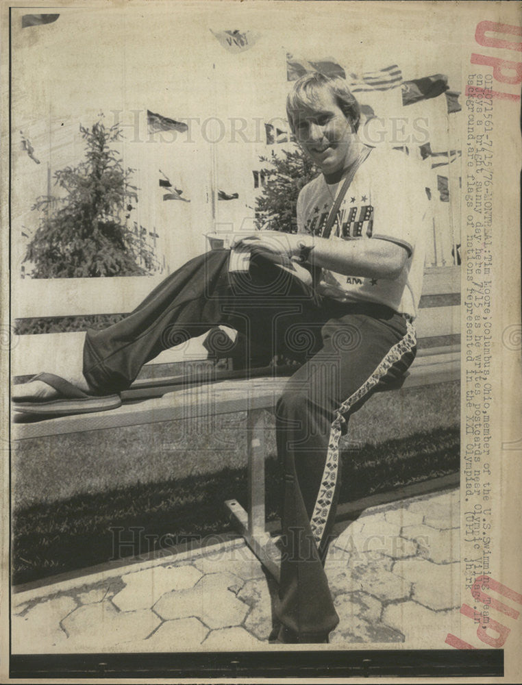 1976 Press Photo Tim Moore Columbus Ohio Member US Swimming Team - Historic Images
