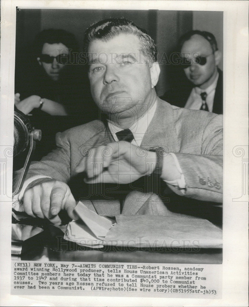 1953 Press Photo Robert Rossen Academy Award Winning Producer Communist Party - Historic Images