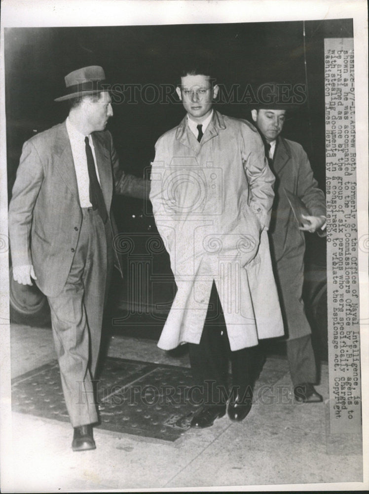 Press Photo Andrew Roth/Naval Intelligence/FBI/Conspiracy Charge/Espionage Act - Historic Images