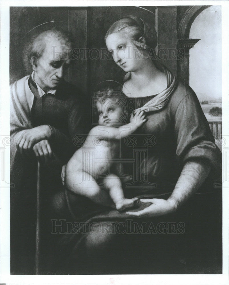 1979 Press Photo Raphael Holy Family Painting Italian Renaissance Oil Wood - Historic Images