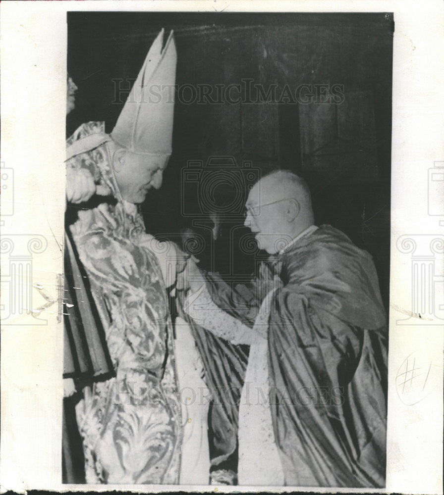 1958 Press Photo Archbishop Francis Cardinal Spellman and Pope John XXIII - Historic Images