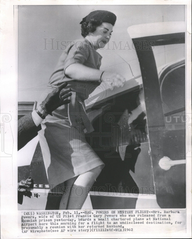 1962 Press Photo Barbara Powers Wife Francis Gary Russia Shot Down U2 Pilot - Historic Images