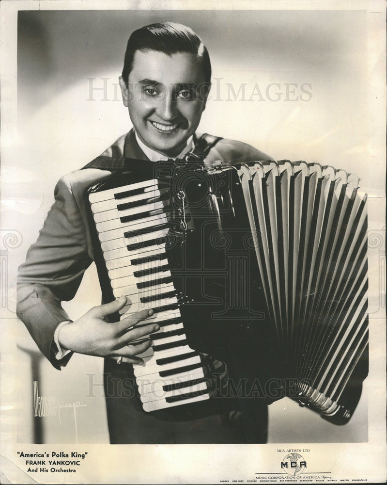 1956 Press Photo Frank Yankovic America&#39;s Polka King orchestra - Historic Images