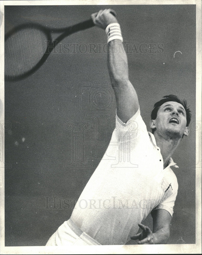 1986 Press Photo Alex Zverev Tennis Soviet Union Opponent Peter Fleming - Historic Images