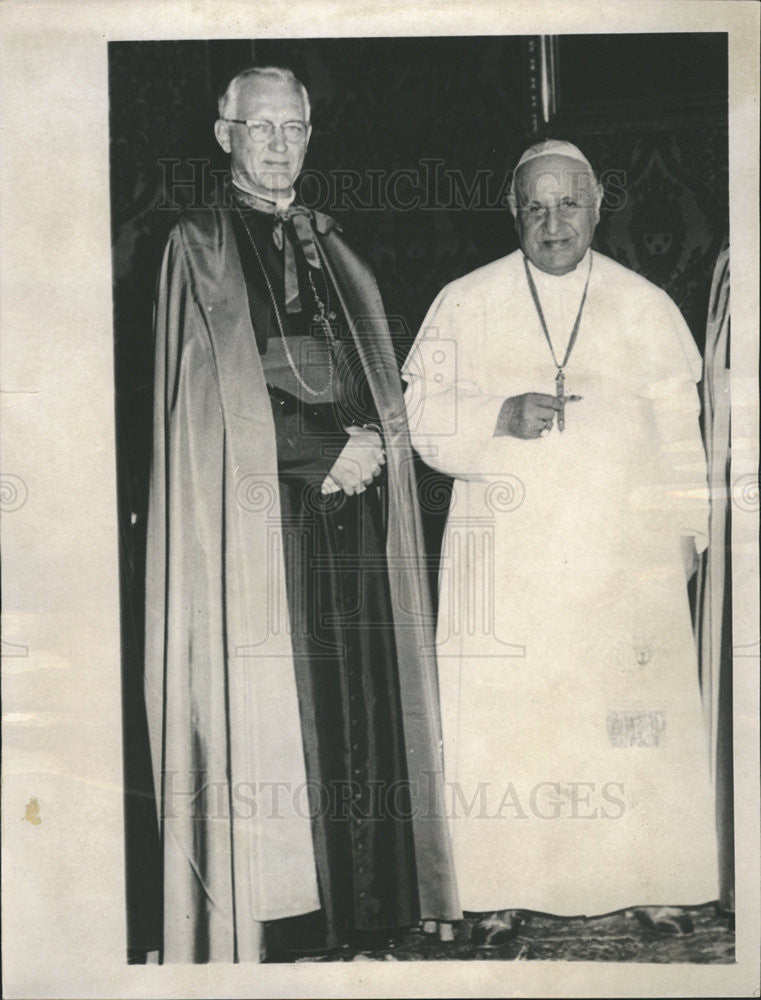 1959 Press Photo Pope John XXIII and Msgr Albert Zuroweste - Historic Images