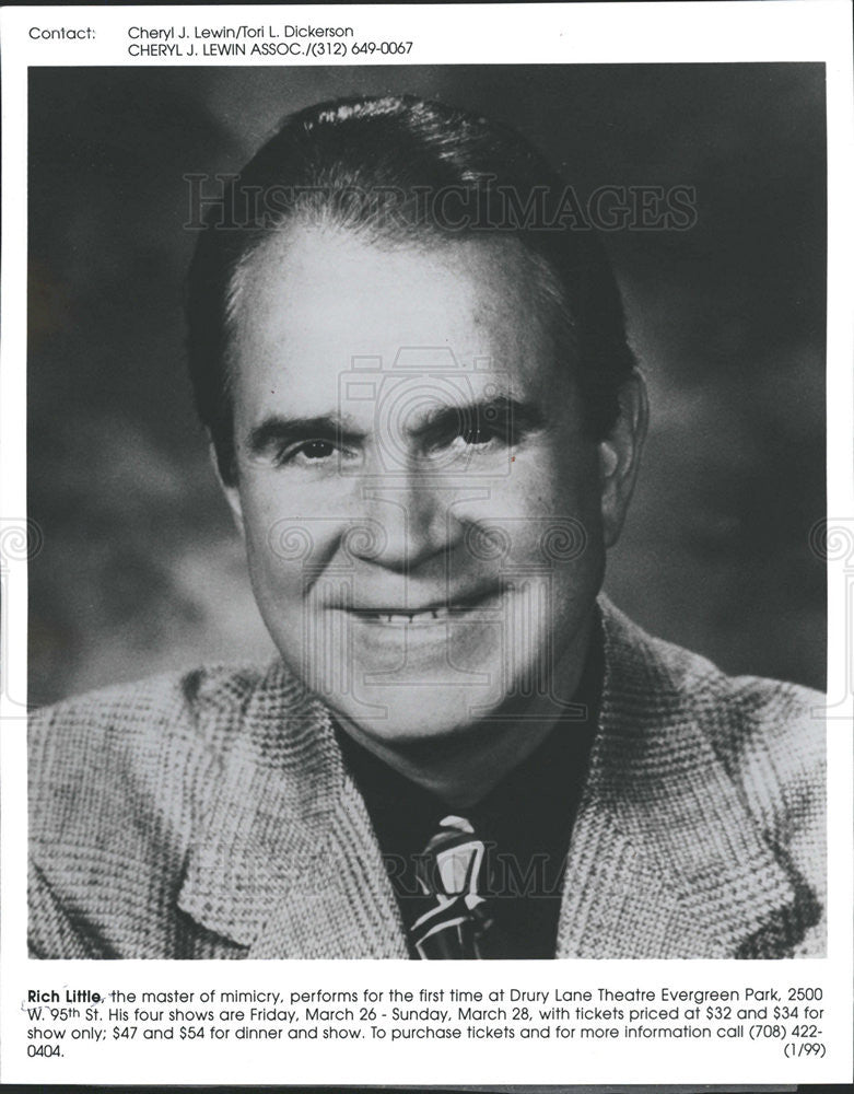 Press Photo Rich Little performs at Drury Lane Theatre - Historic Images