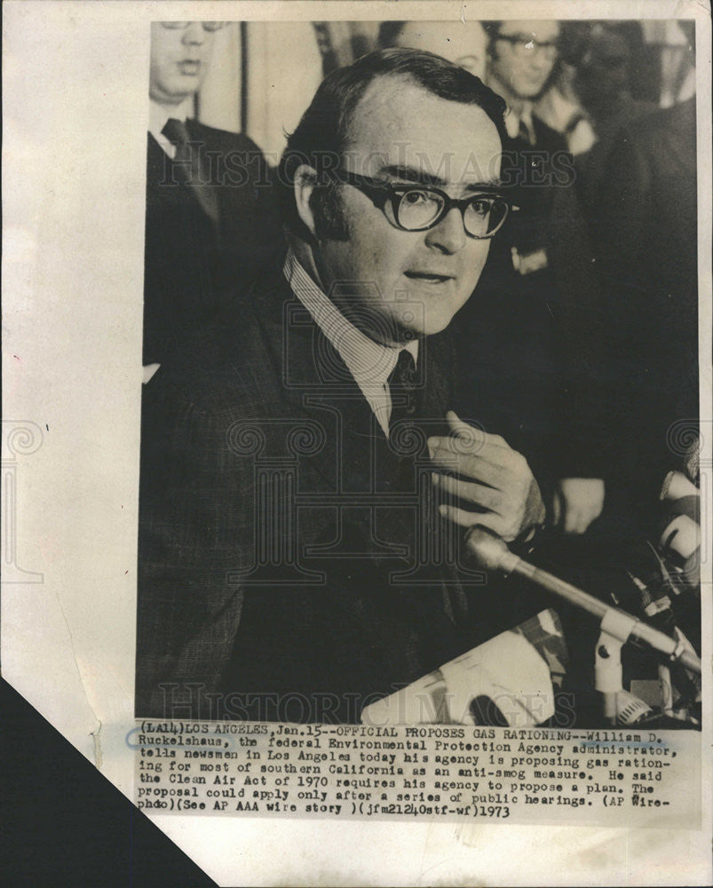 1973 Press Photo William Ruckelshaus Environmental Protection Agency Director - Historic Images