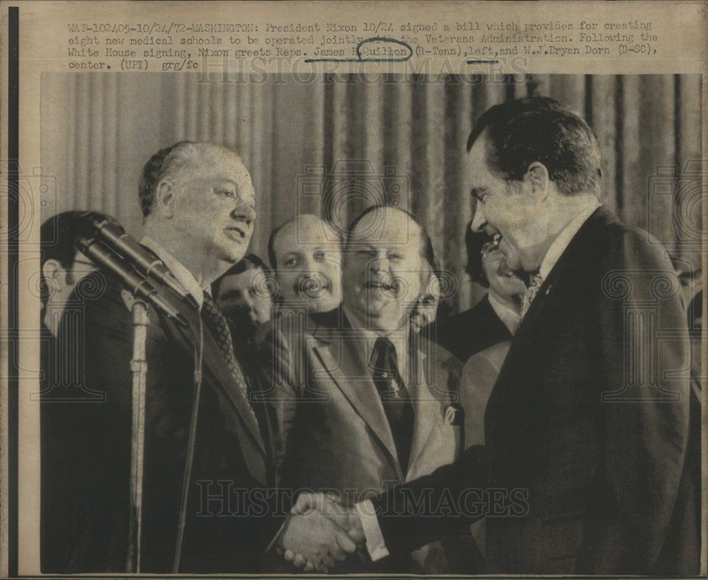 1972 Press Photo Pres Nixon and Rep James Quillen of Tenn,WJ Dorn - Historic Images