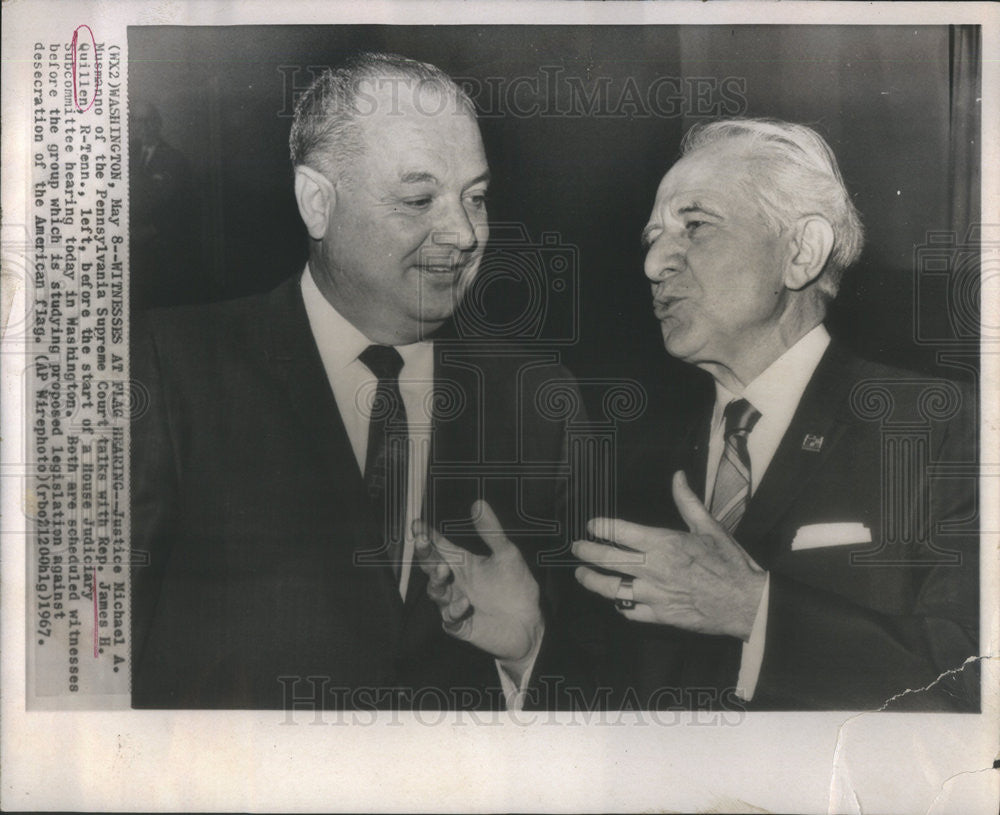 1967 Press Photo Justice Michael A Musmanno and Rep James H Quillen of Tenn - Historic Images