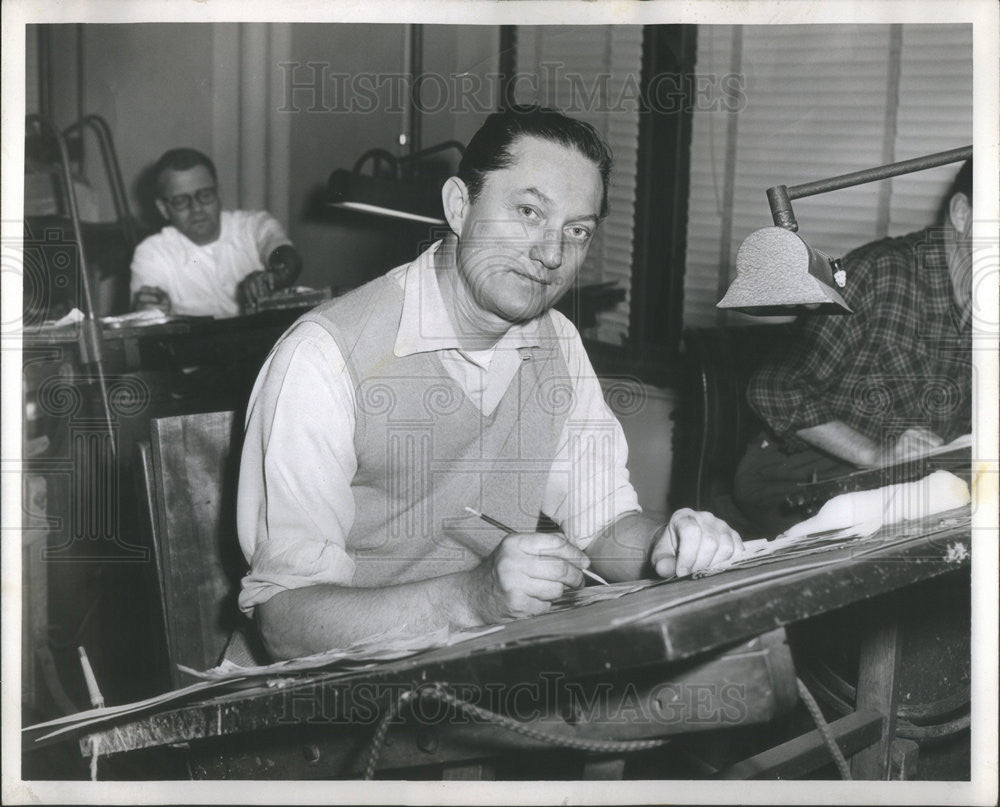 1955 Press Photo Emil Zlatos,Sun-Times artist - Historic Images