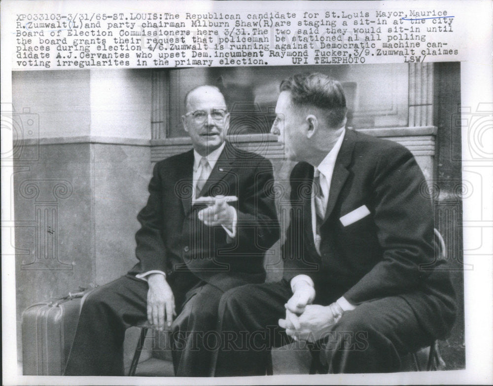 1965 Press Photo Republican Candidate for St. Louis Mayor, Maurice R. Zumwalt - Historic Images