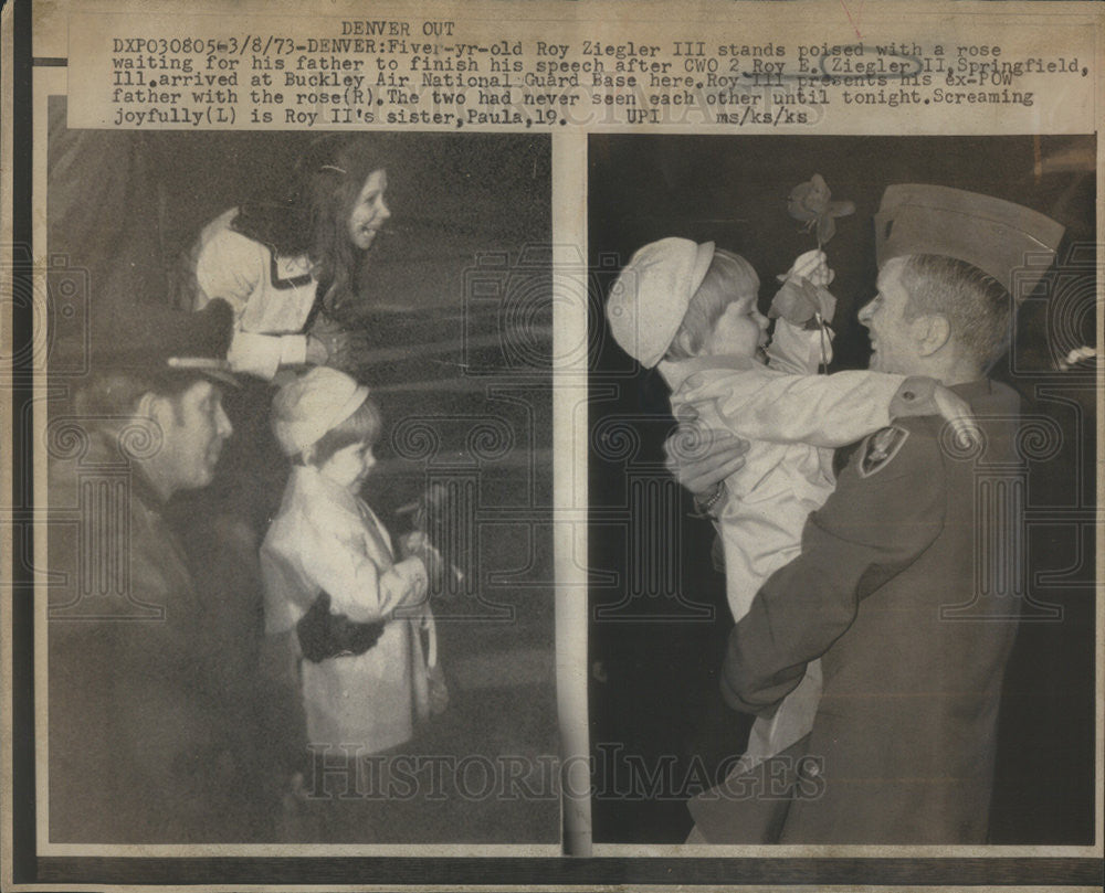 1973 Press Photo Roy Ziegler III, Former POW Roy Ziegler II, Paula Ziegler - Historic Images