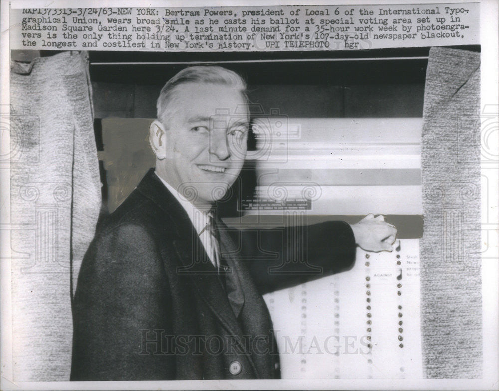 1963 Press Photo Bertram Powers - Historic Images