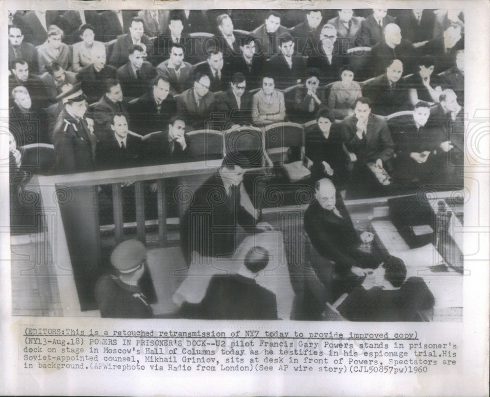 1960 Press Photo Pilot Francis Powers Testifies at Espionage Trial - Historic Images