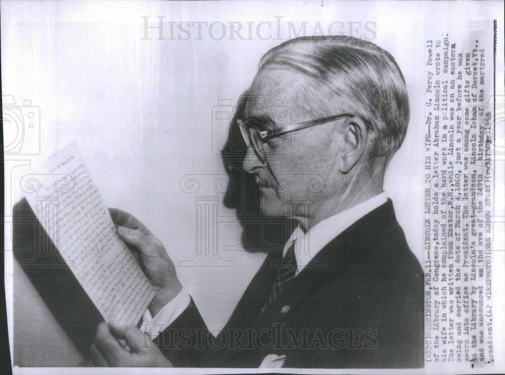 1958 Press Photo Dr Percy Powell of the Library of Congress - Historic Images