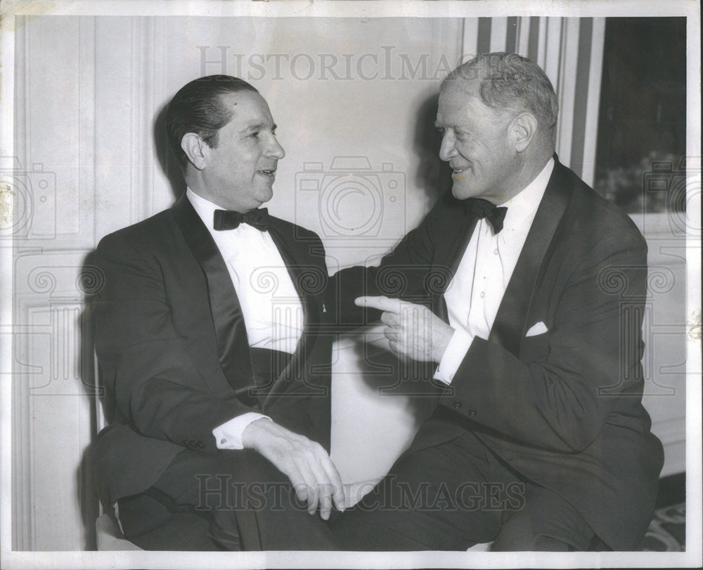 1955 Press Photo Dr. Jose A. Mora, Uruguayan Ambassador to US &amp; John F. Simmons - Historic Images