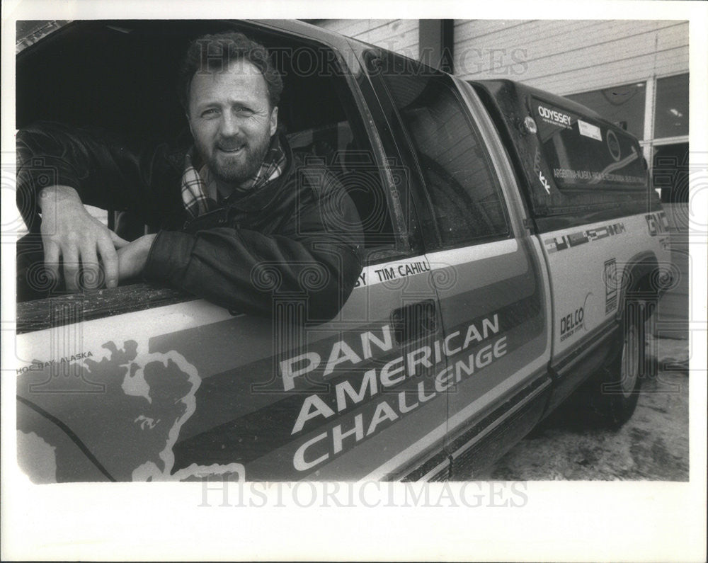 1988 Press Photo Gary Sowerby Drove Truck South America Alaska Twenty-Three Days - Historic Images
