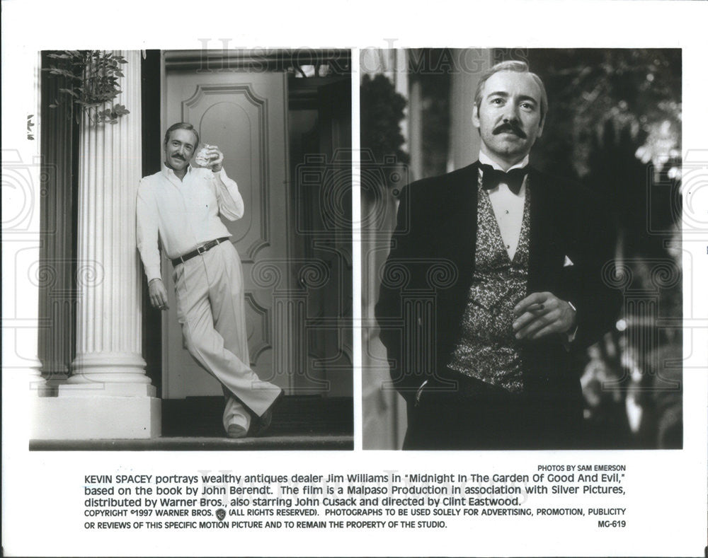 1997 Press Photo Kevin Spacey Actor Midnight In Garden Good Evil Film Movie - Historic Images