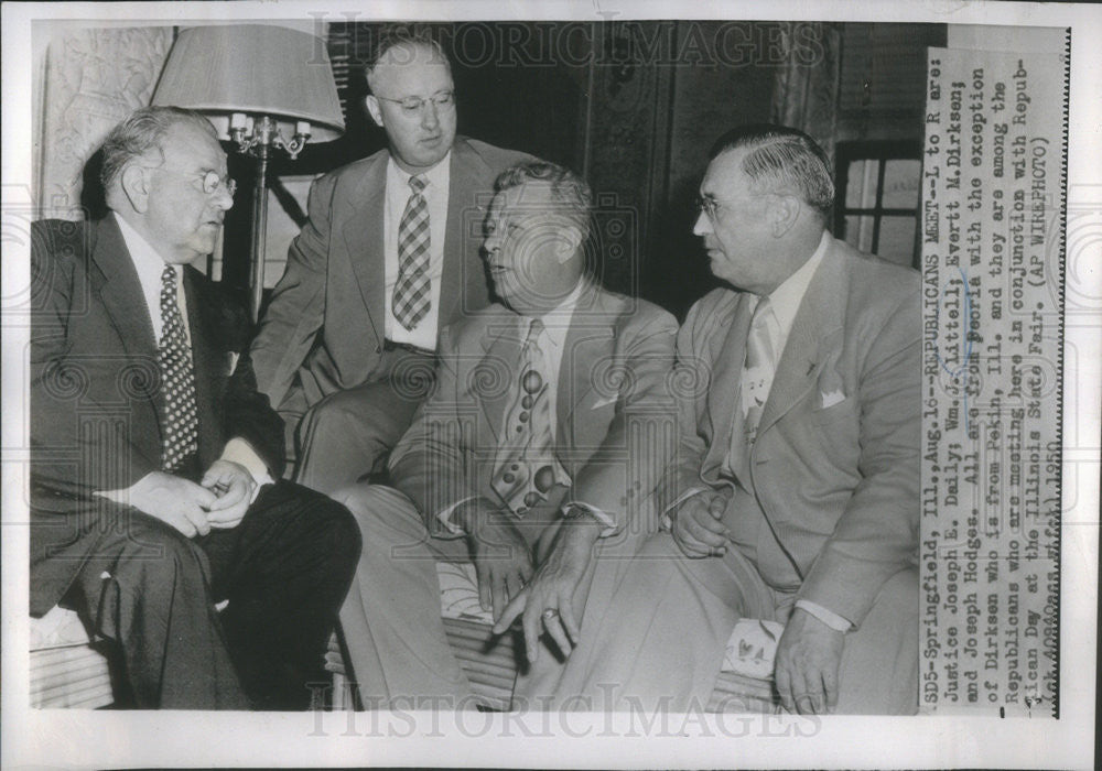 1950 Press Photo Justice JE Daily,WJ Littell,EM Dirksen,J Hodges republicans - Historic Images