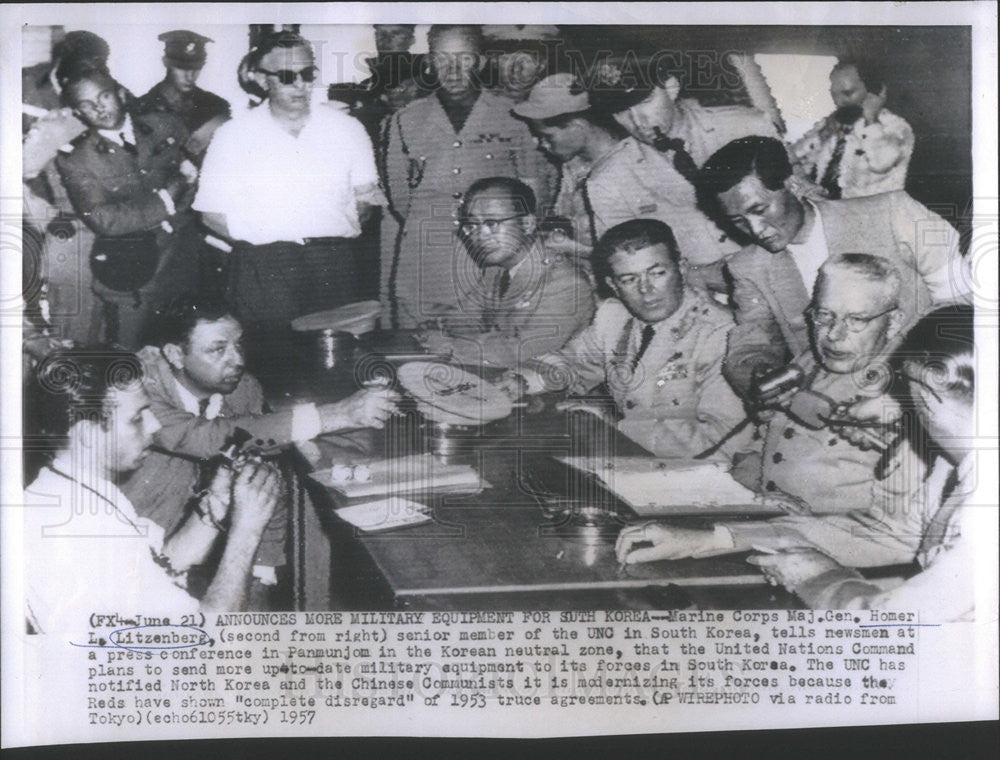 1957 Press Photo Major General Homer L. Litzenberg/Marine Corps/South Korea - Historic Images