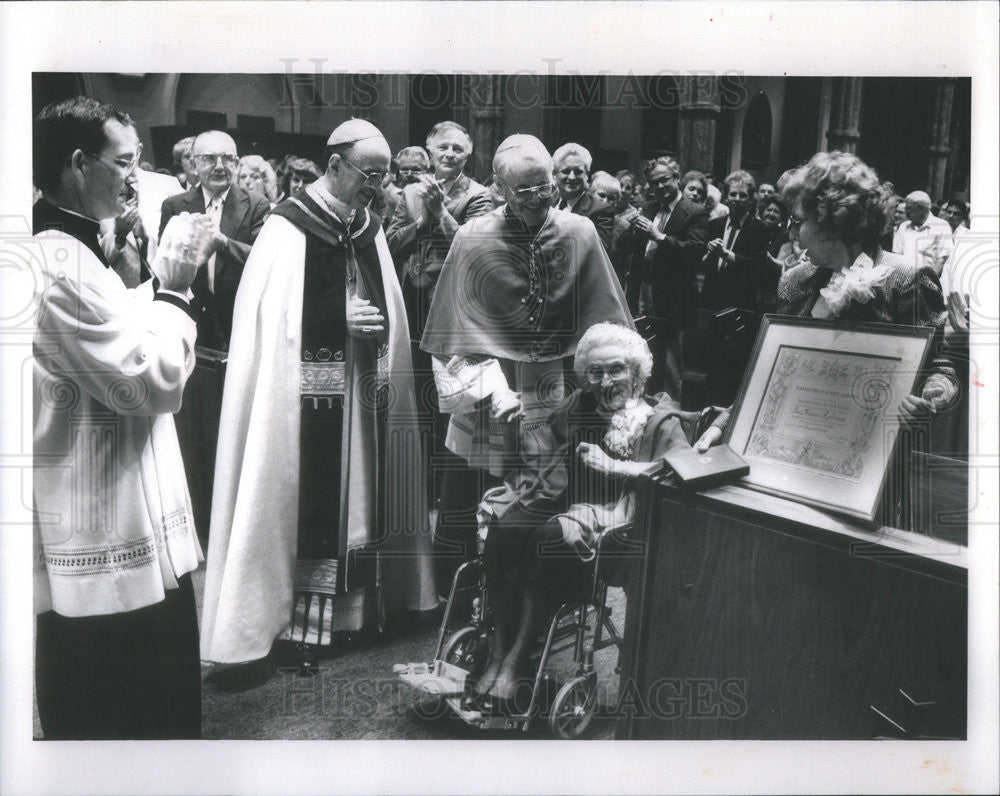 1989 Press Photo Alice O&#39;Malley, Robinson 101st birthday - Historic Images