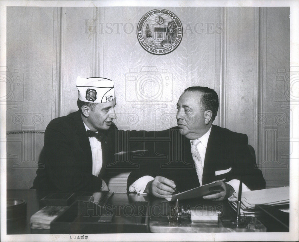 1961 Press Photo Arthur J Muller State Commander Veterans of Foreign Wars - Historic Images