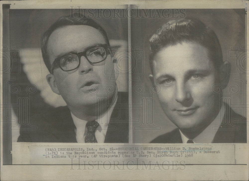 1968 Press Photo William D. Ruckelshaus/Senator Birch Bayh/Indiana/Congress - Historic Images