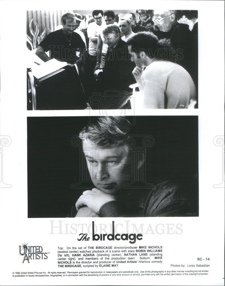 1996 Press Photo Mike Nichols,Robin Williams,Hank Azaria,Nathan Lane - Historic Images