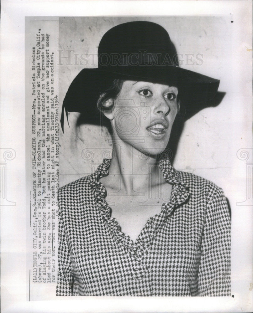 1964 Press Photo Mrs Patricia Nicholson, Ex-Wife of Murder Suspect - Historic Images