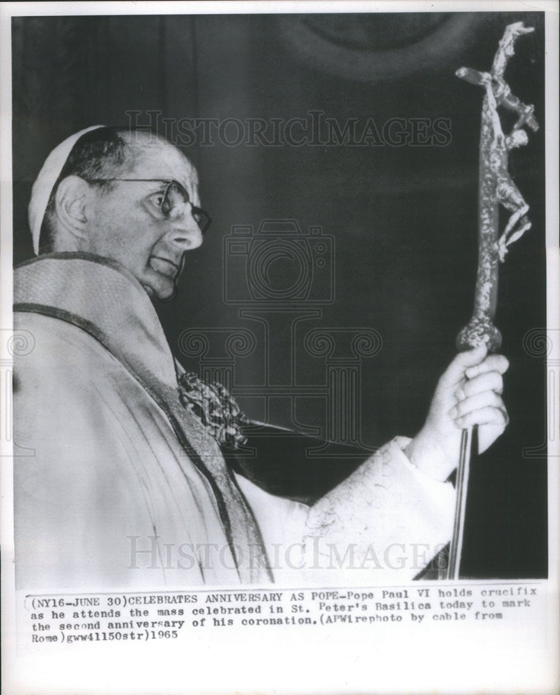 1965 Press Photo Pope Paul VI, St Peter&#39;s Basilica - Historic Images