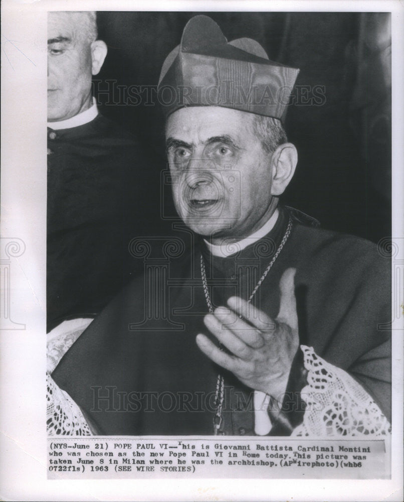 1963 Press Photo Giovanni Battista Cardinal Montini in Milan - Historic Images