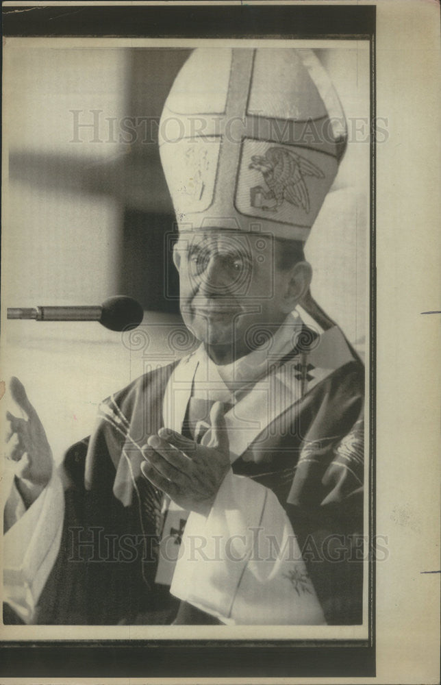 1976 Press Photo Pope Paul VI speaks during a mass in Rome in April 1976. - Historic Images