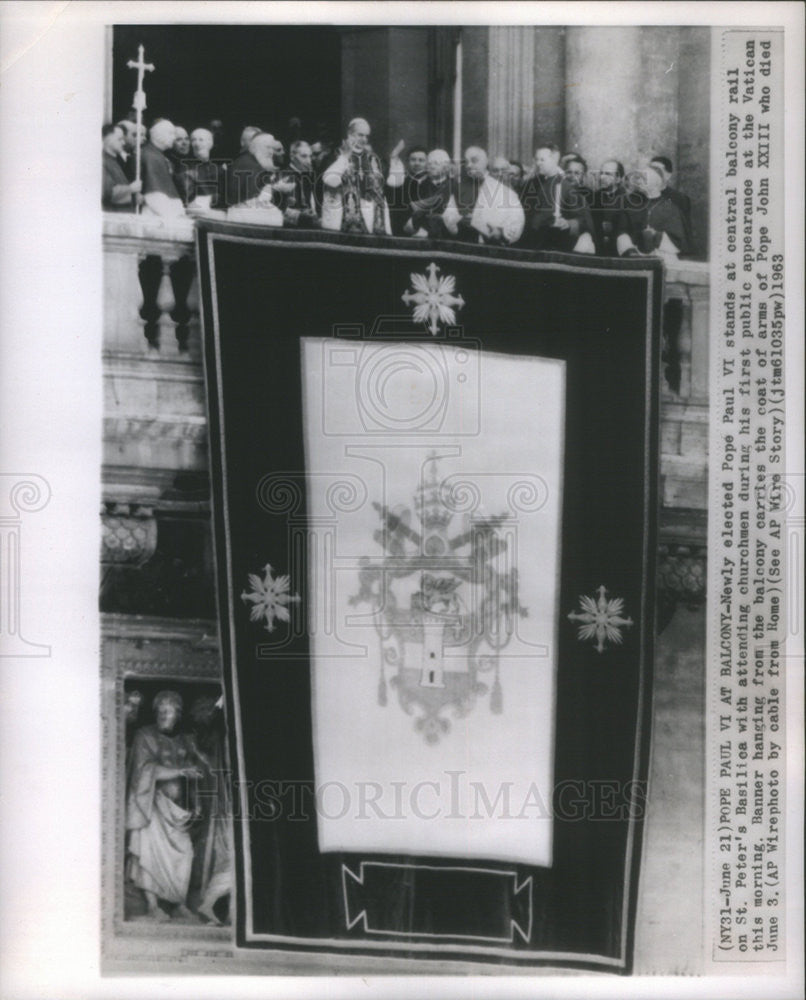 1963 Press Photo Pope Paul VI St. Peter&#39;s Basilica Vatican City John XXIII Coat - Historic Images