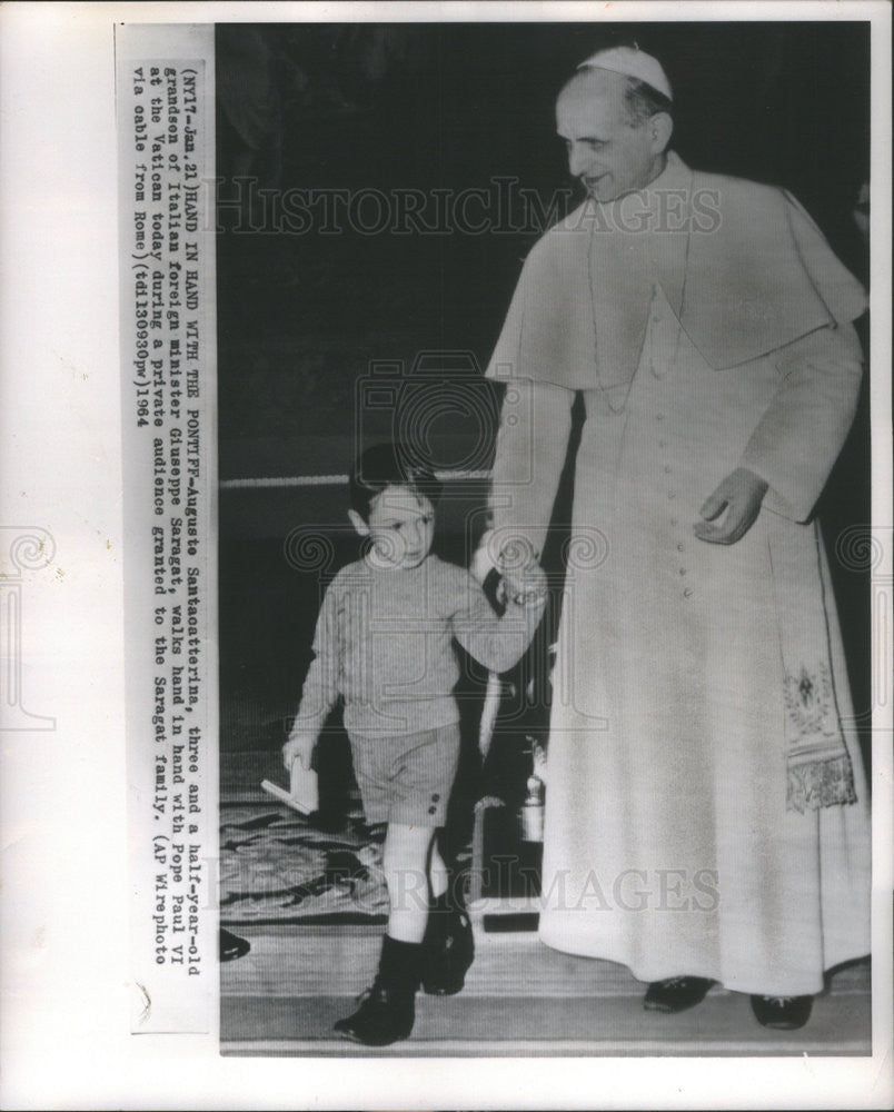 1964 Press Photo Augusto Santacatterina Pope Paul VI Vatican City Italy - Historic Images