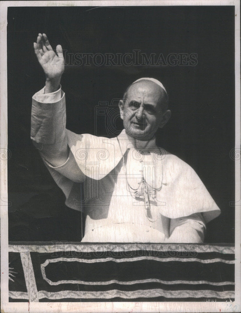 1967 Press Photo Pope Paul VI Greets Crowd Vatican City Italy - Historic Images