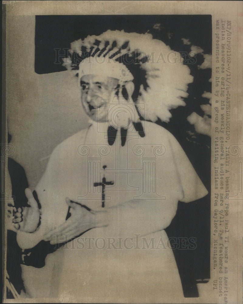 1974 Press Photo Pope Paul VI - Historic Images
