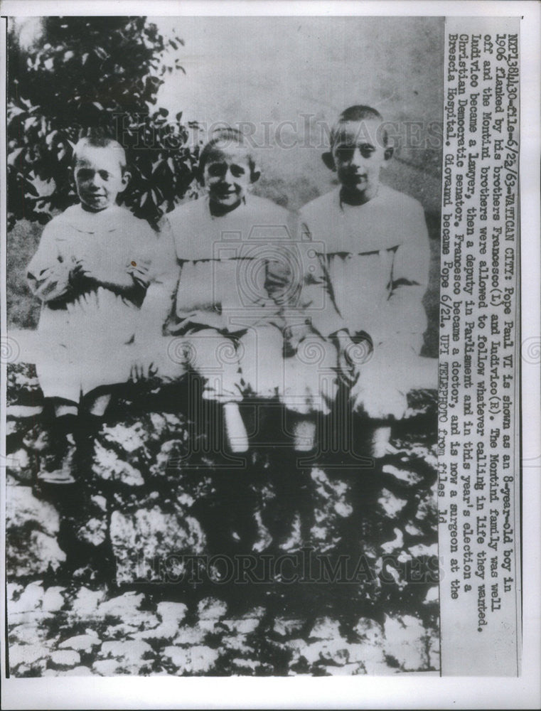 1963 Press Photo Pope Paul photo as a youth. - Historic Images