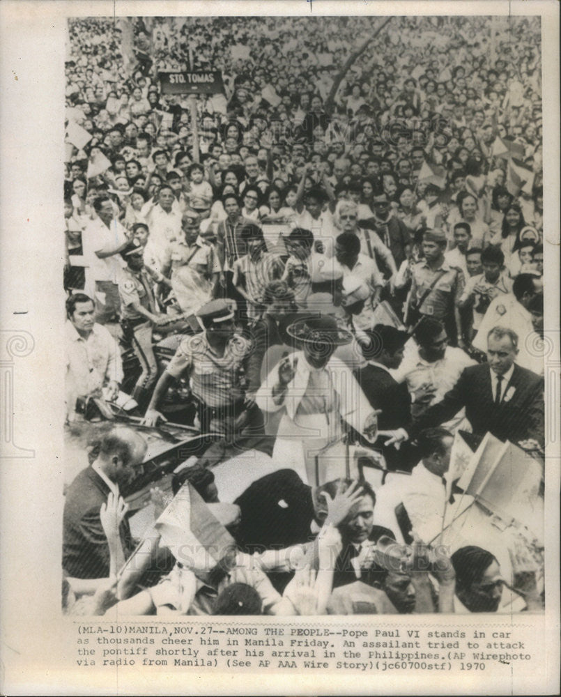 1970 Press Photo Pope Paul VI. - Historic Images