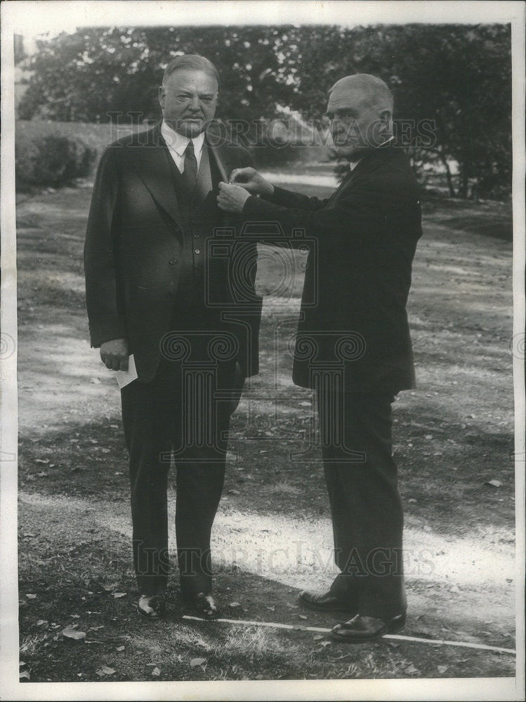1930 Press Photo U.S. President Herbert Hoover/American Red Cross/John B. Payne