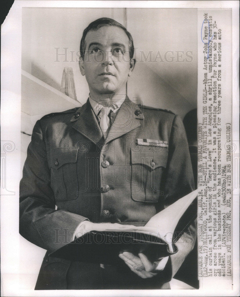 1964 Press Photo John Payne. - Historic Images