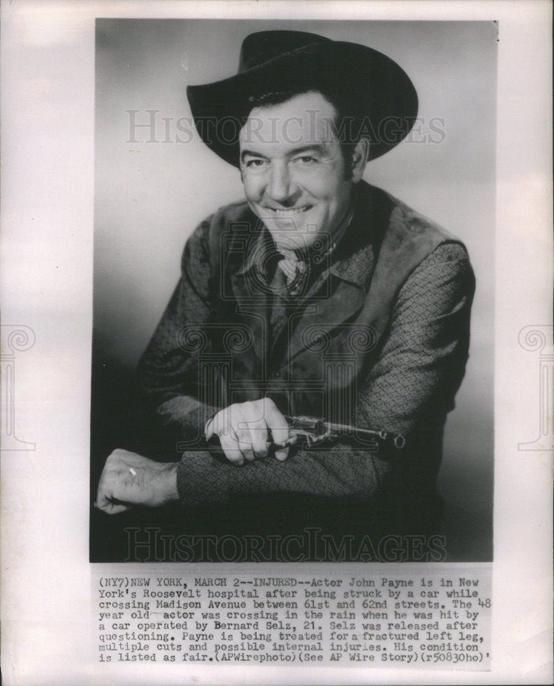 1961 Press Photo John Payne. - Historic Images