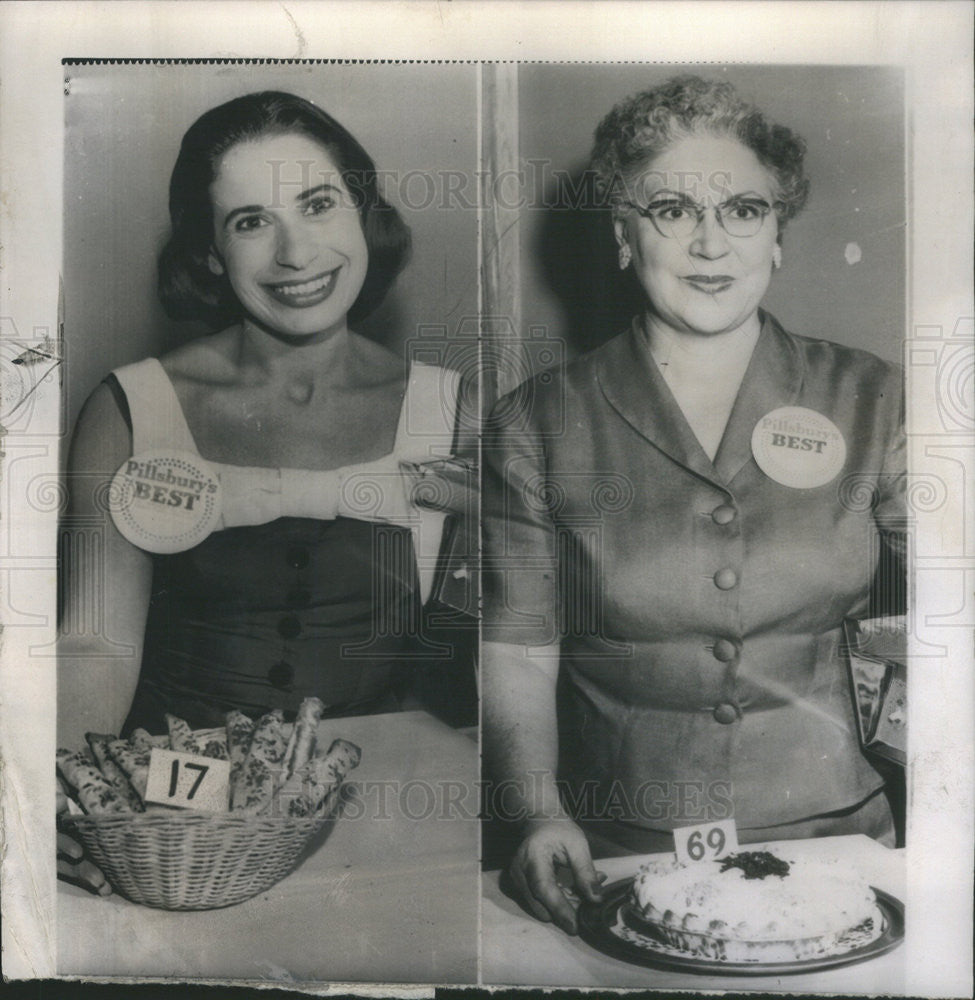 1957 Press Photo Drborah Ludwig and Ester Oakden Pillsbury Grand Nat. Bake-Off - Historic Images
