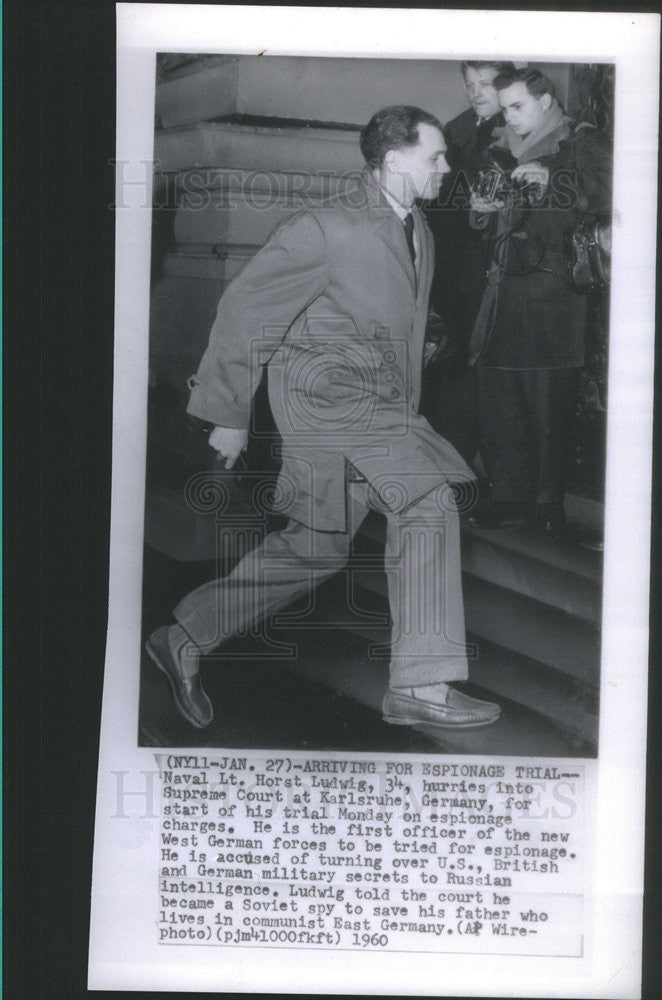 1960 Press Photo German Lt. Horst Ludwig Supreme Court For His Espionage Trial - Historic Images