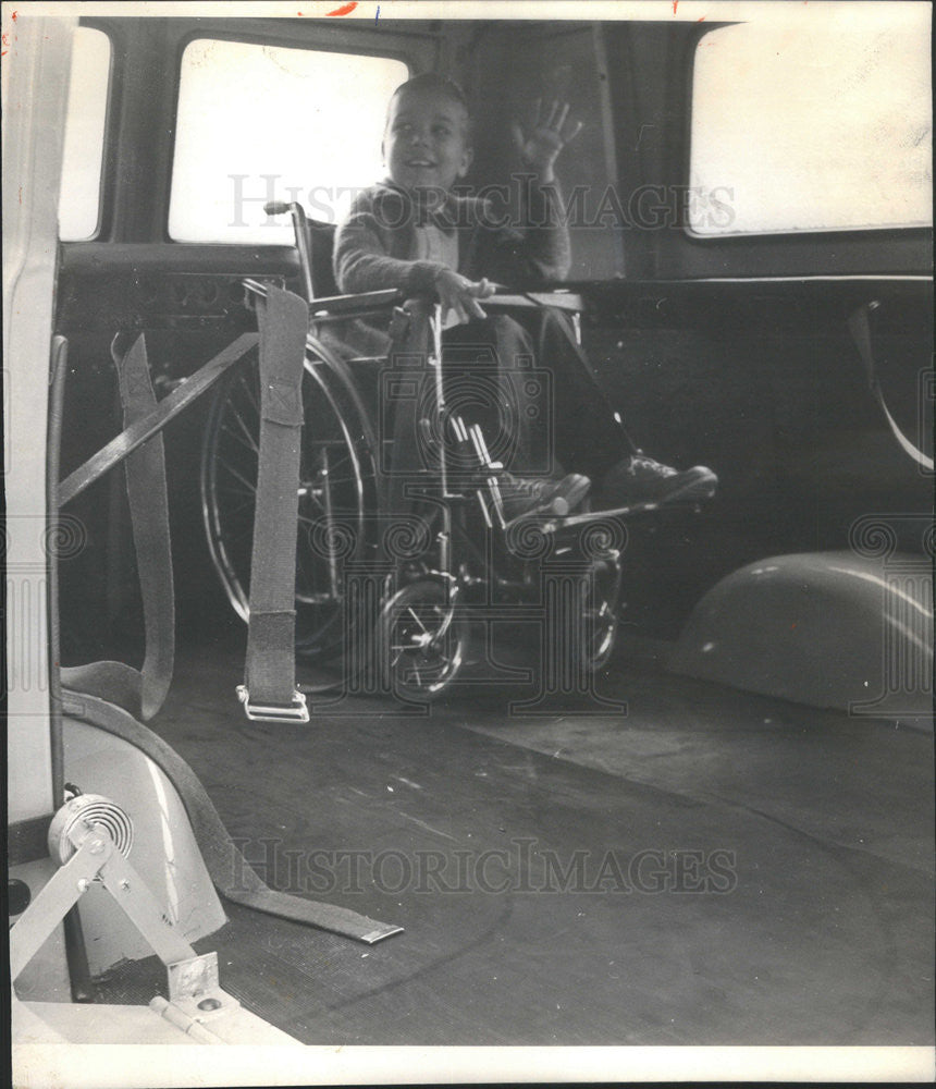1965 Press Photo Robert Macak Mother Alberta Frank Stepina Bus Driver Wheelchair - Historic Images