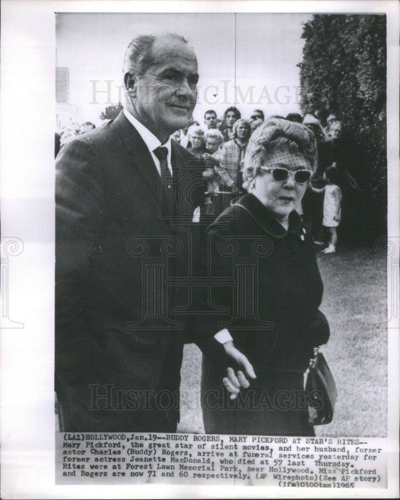 1965 Press Photo Mary Pickford, and husband Charles Buddy Rogers. - Historic Images