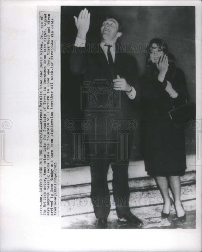 1965 Press Photo Actress Natalie Wood &amp; David Niven Jr - Historic Images