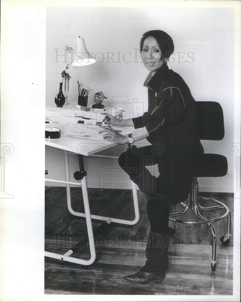 1983 Press Photo Fashion Designer Noriko - Historic Images