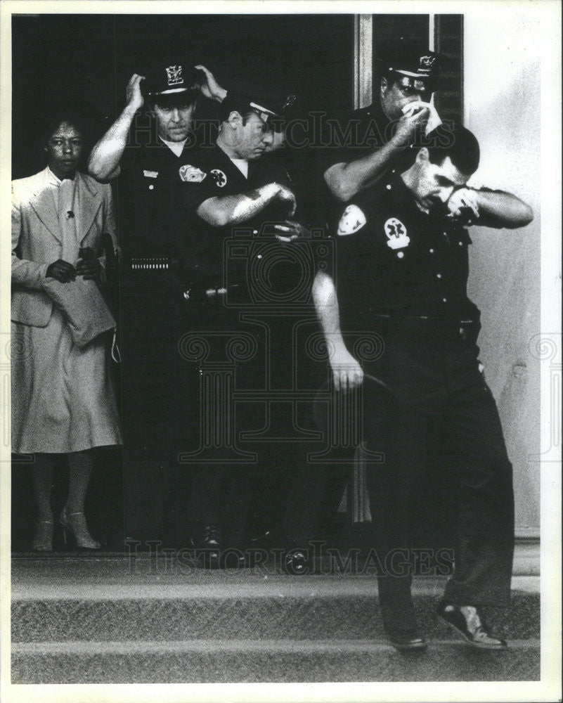 1984 Press Photo Joliet Police Paramedics Slain Officer Martin Murrin Funeral - Historic Images